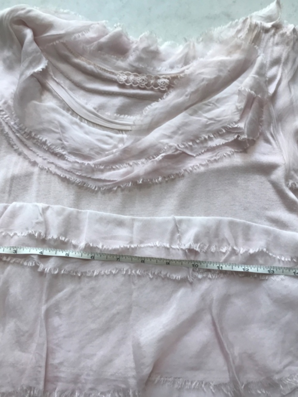 Made in Italy S Pink Ice Tiered Silk Dress - Picture 4 of 5